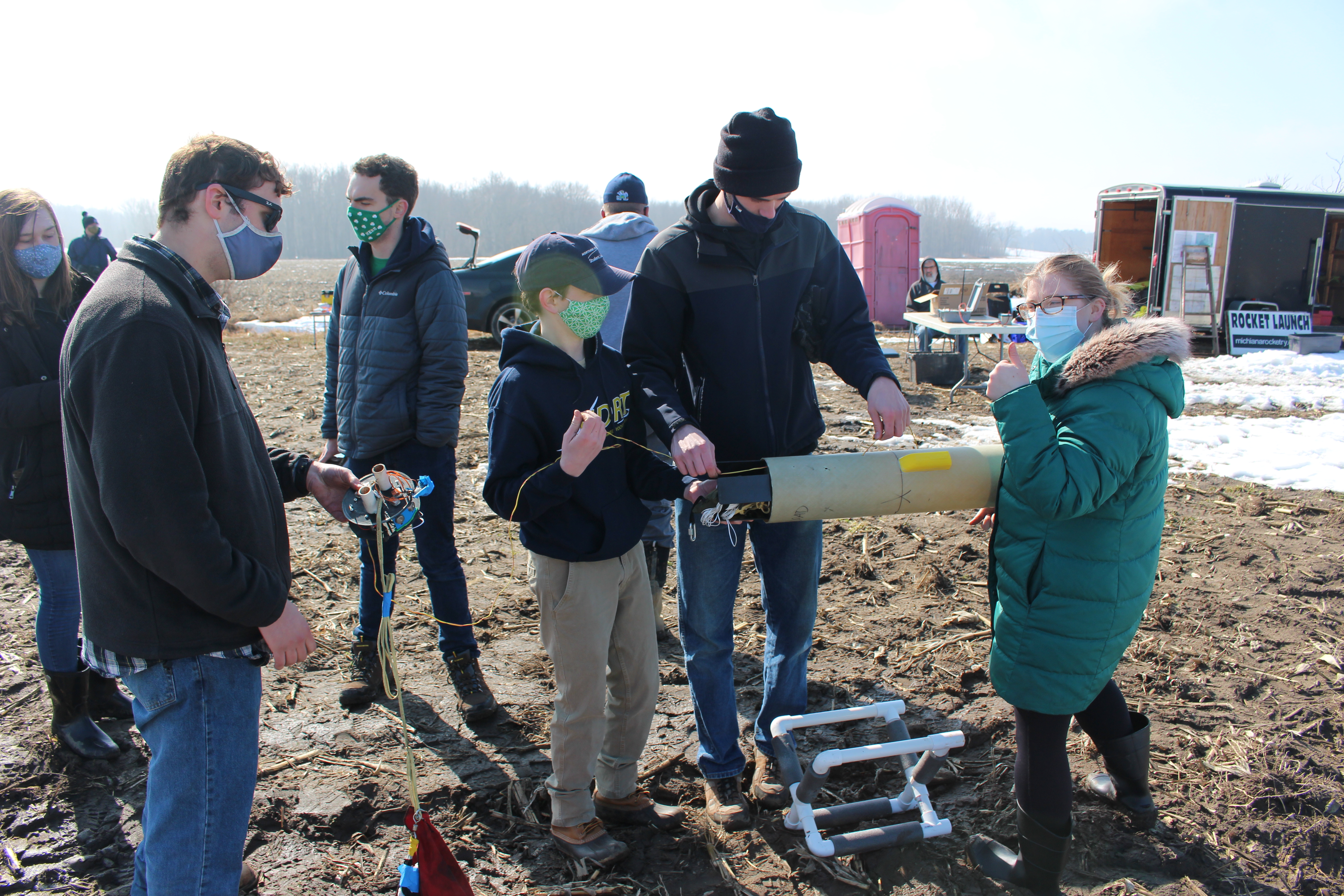 Payload subsystem being inserted into the rocket body
