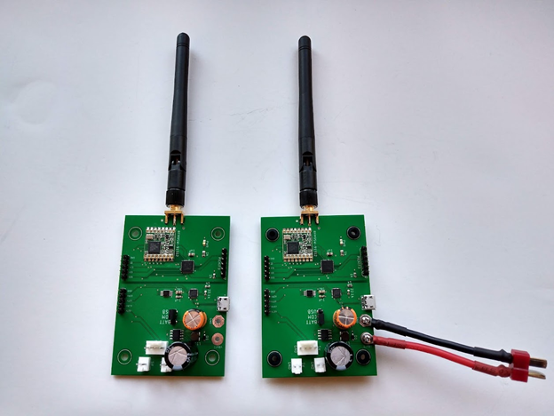 Ground Station and Payload boards seen side-by-side
